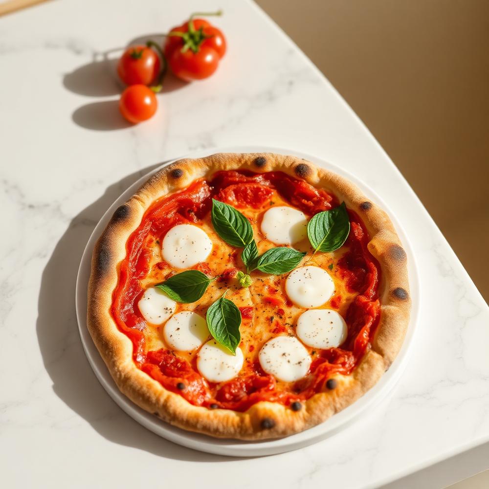 Autêntica Pizza Margherita saindo do forno a lenha - Osteria Fiorella